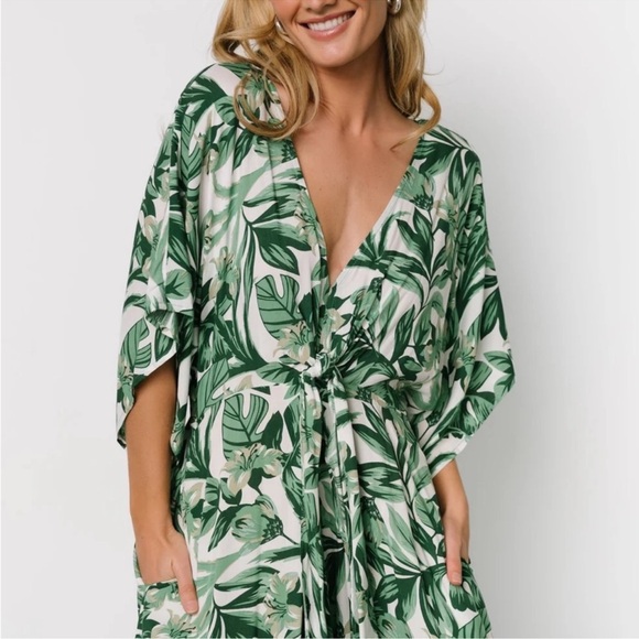 Baltic Born Byron green print wide leg jumpsuit - Picture 2 of 15